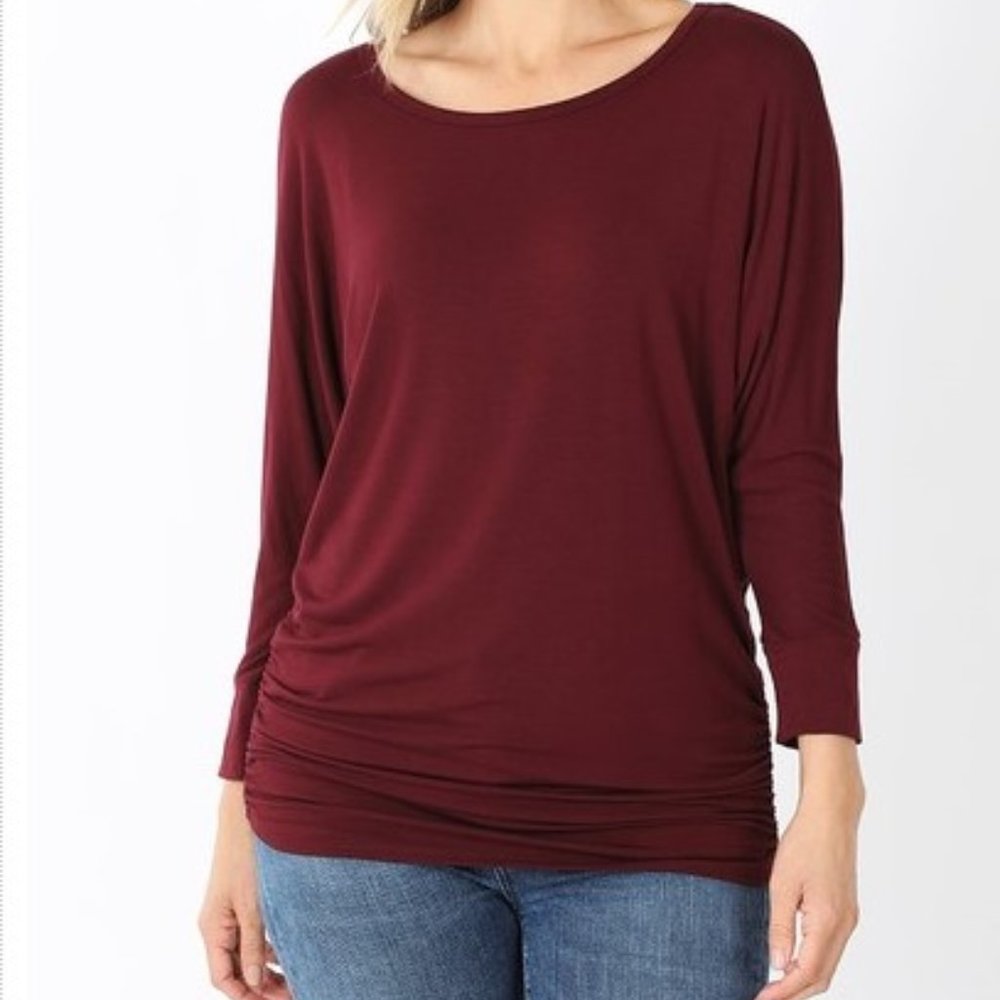 NEW Zenana Premium Dk. Burgundy Top